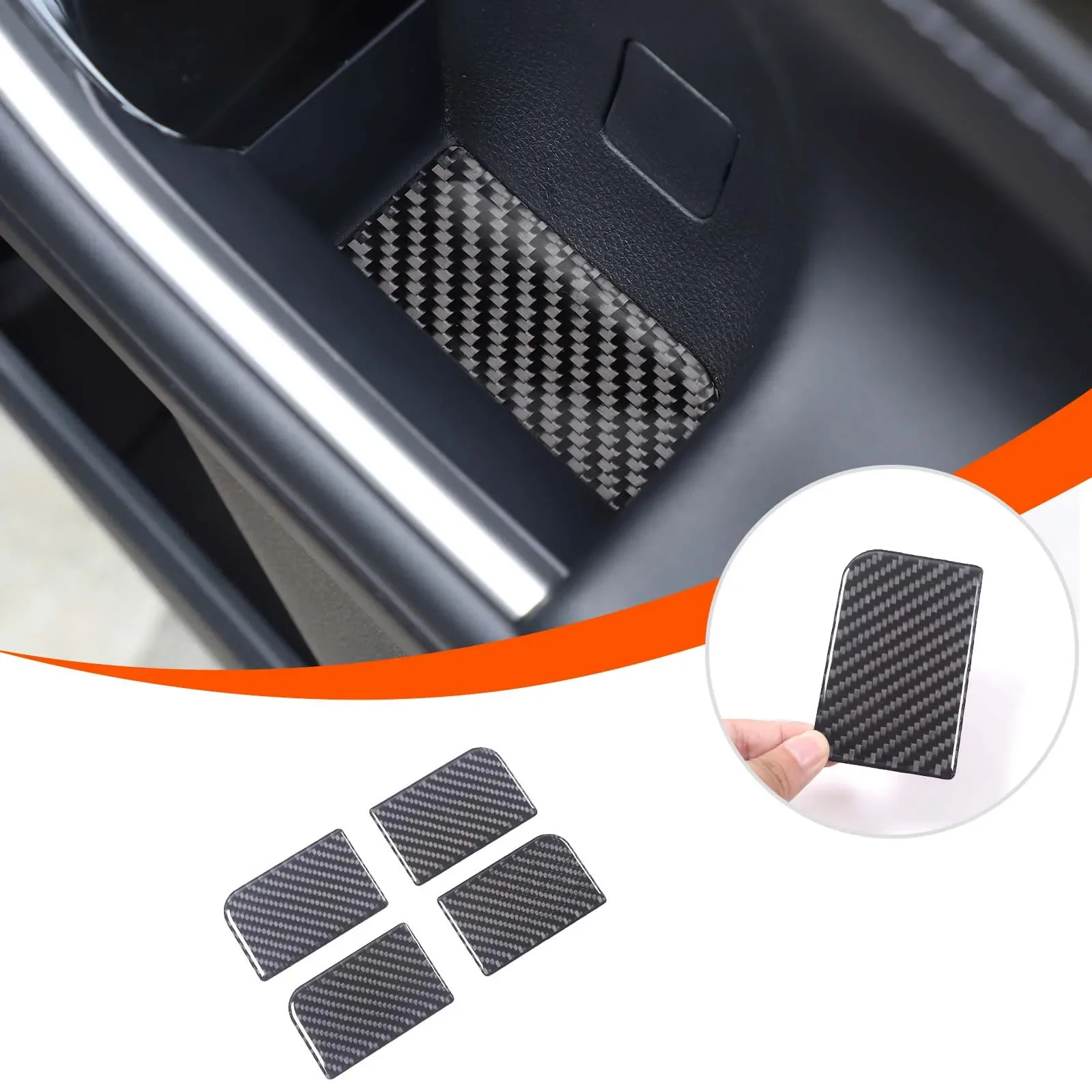 

For Toyota Highlander 2022-2024 soft carbon fiber car door storage slot pad decorative sticker car interior accessories 4Pcs