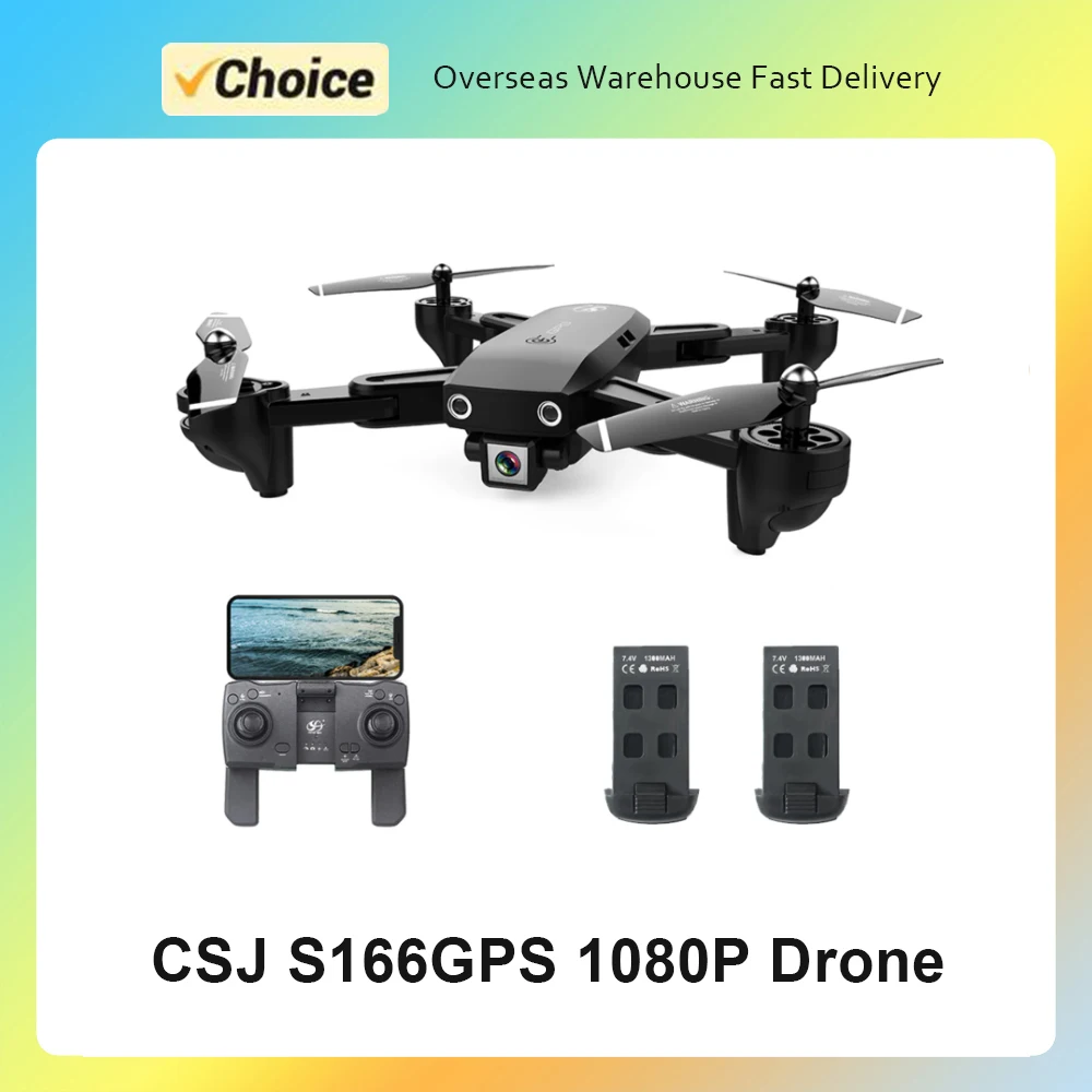 Original CSJ S166GPS Drone 1080P Professional Photography Camera WIFI FPV Live Video Gesture Photos RC Quadcopter for Adults