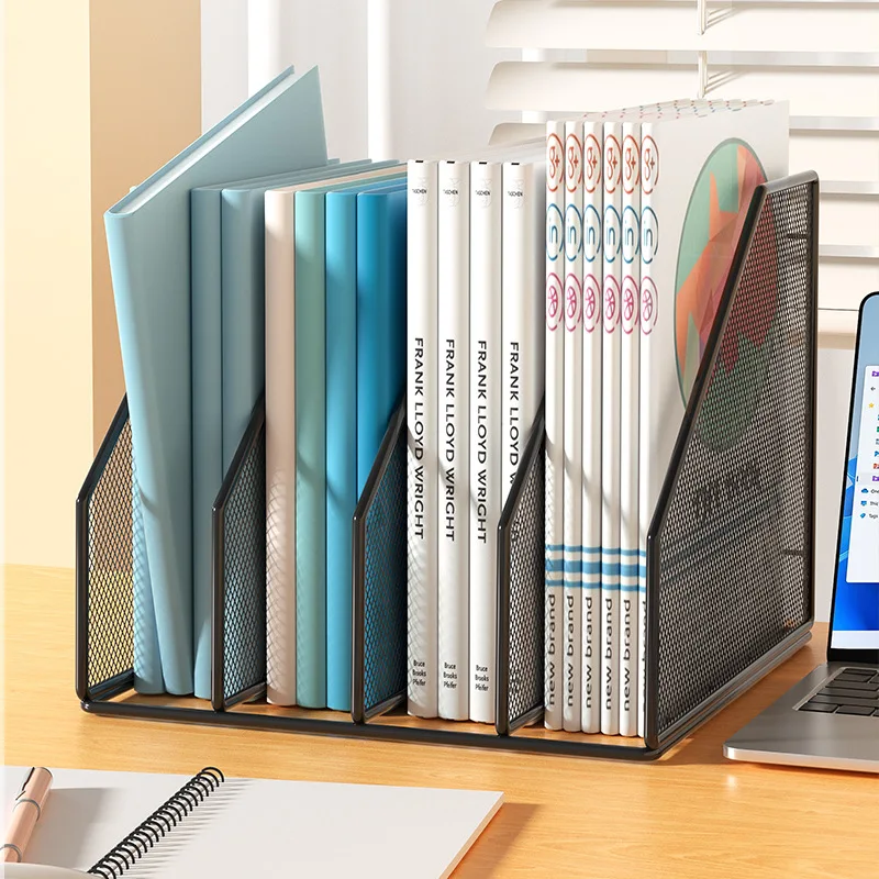 Metal Standing File Rack, Office Desk Shelf, Desktop File Folder, File Box, Caixa de armazenamento, Data Rack, Organizador de papelaria