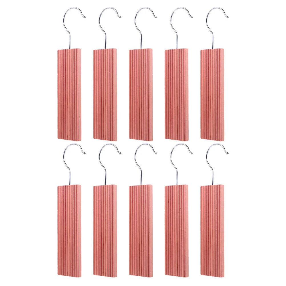 10 Pcs Cedar Hook Board Blocks Household Natural Fragrant Closet Wood Moth Clothes for Wardrobe Hanger