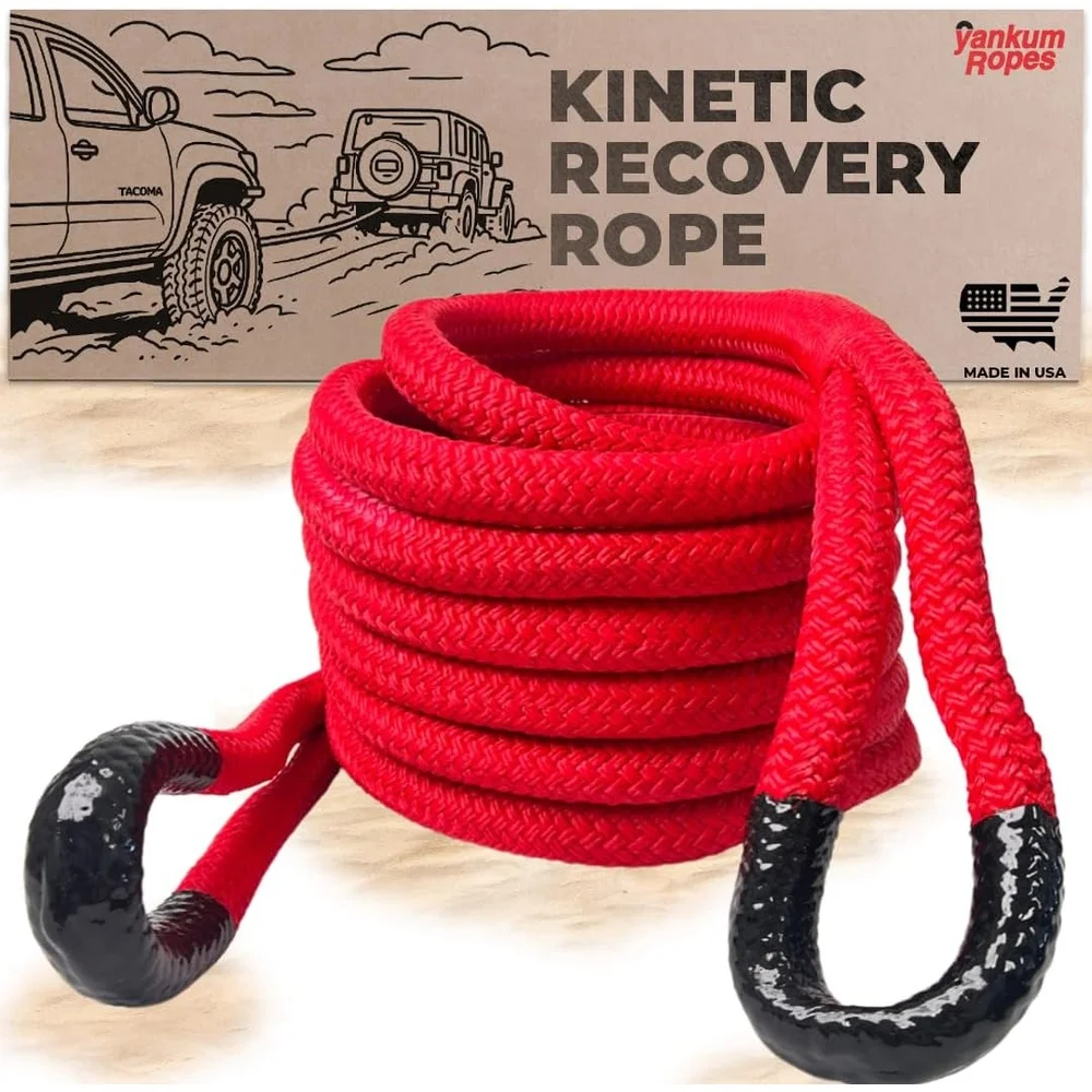 Kinetic Recovery Rope Made in The USA 7/8 x 30 Tow Rope Truck Heavy Duty Kinetic Tow Rope and Kits Recovery Straps Truck,Heavy
