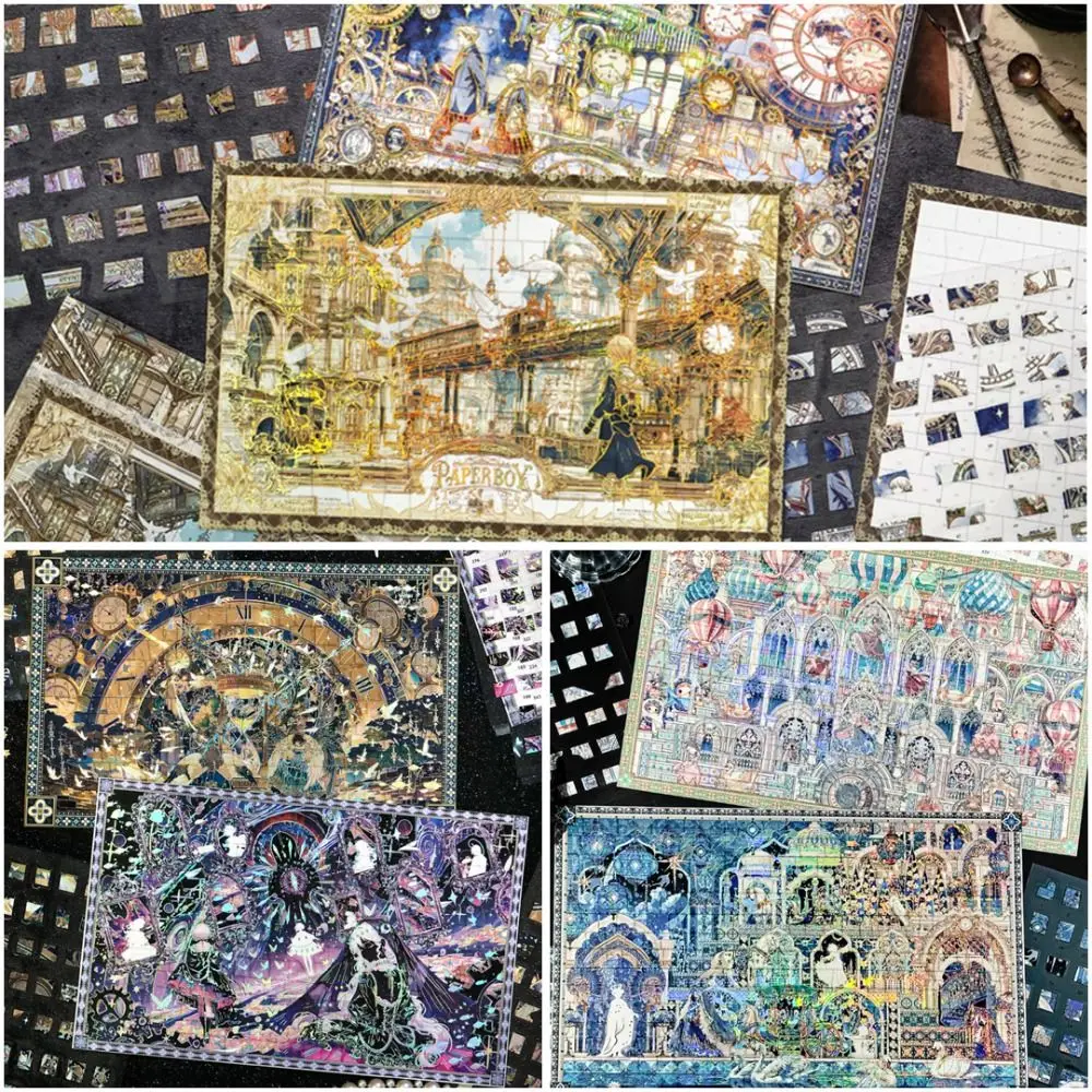3D Miniature Landscapes Stickers Collection 6 Themes PET 3D Landscape Sticker Removable Waterproof DIY Toy Game Stickers