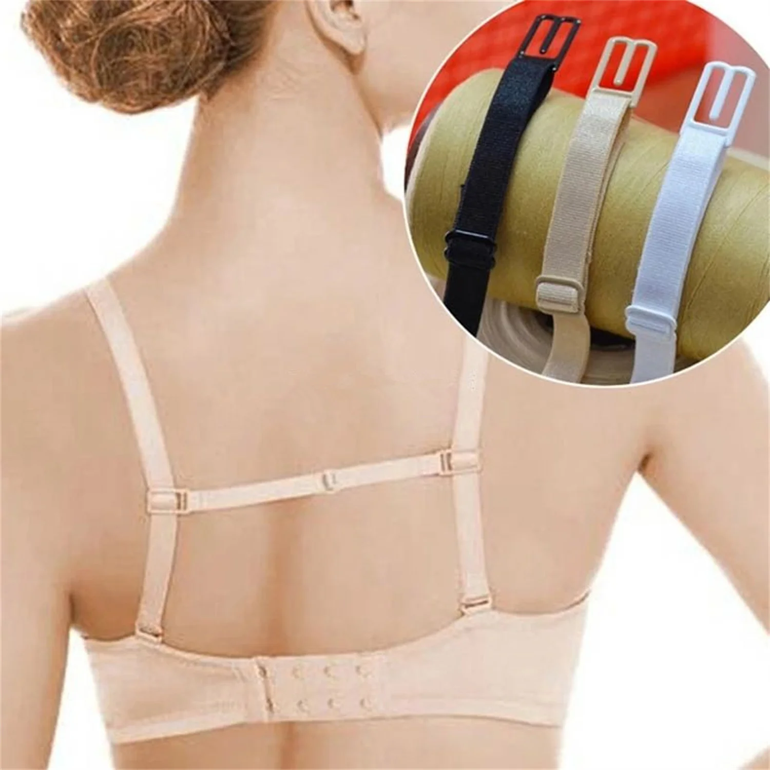 3pcs Women Bra Accessories Female Underwear Non-slip Buckle Extender for Women Elastic Bra Straps Non-Slip Back Bra Straps