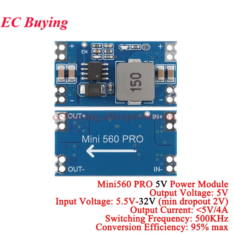1Pc-20 Stuks Mini560 Pro 5A DC-DC Mini 560 PRO Step-Down Buck Gestabiliseerde Spanning Voedingsmodule 6-30V Naar 3.3V 5V 9V 12V Uitgang