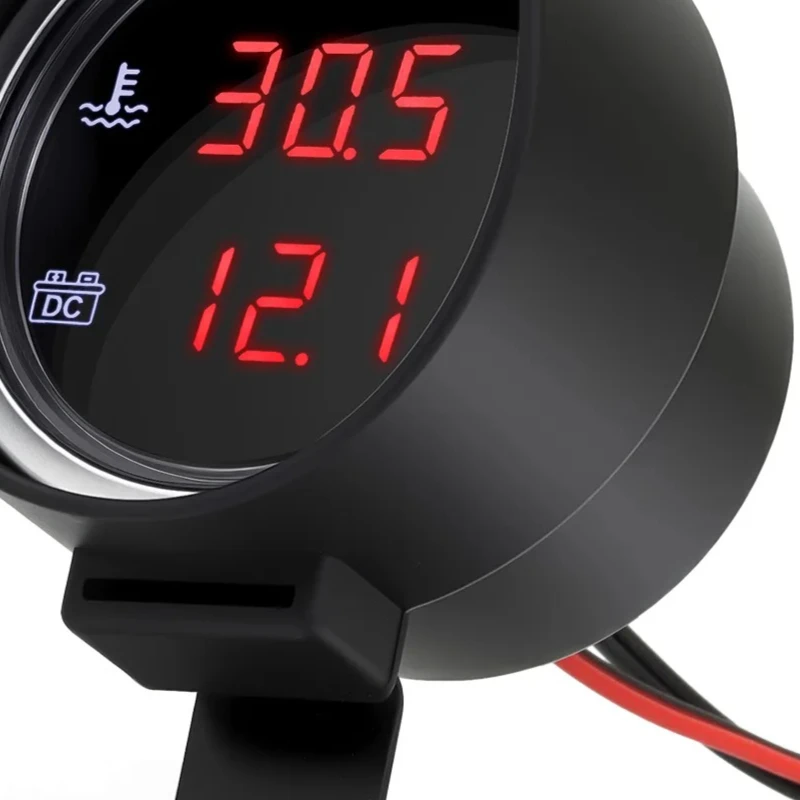 

Автомобильный вольт + температура воды 2 в 1 датчики постоянного тока 12 В 24 В измеритель напряжения датчик температуры автомобильный светодиодный цифровой датчик температуры воды