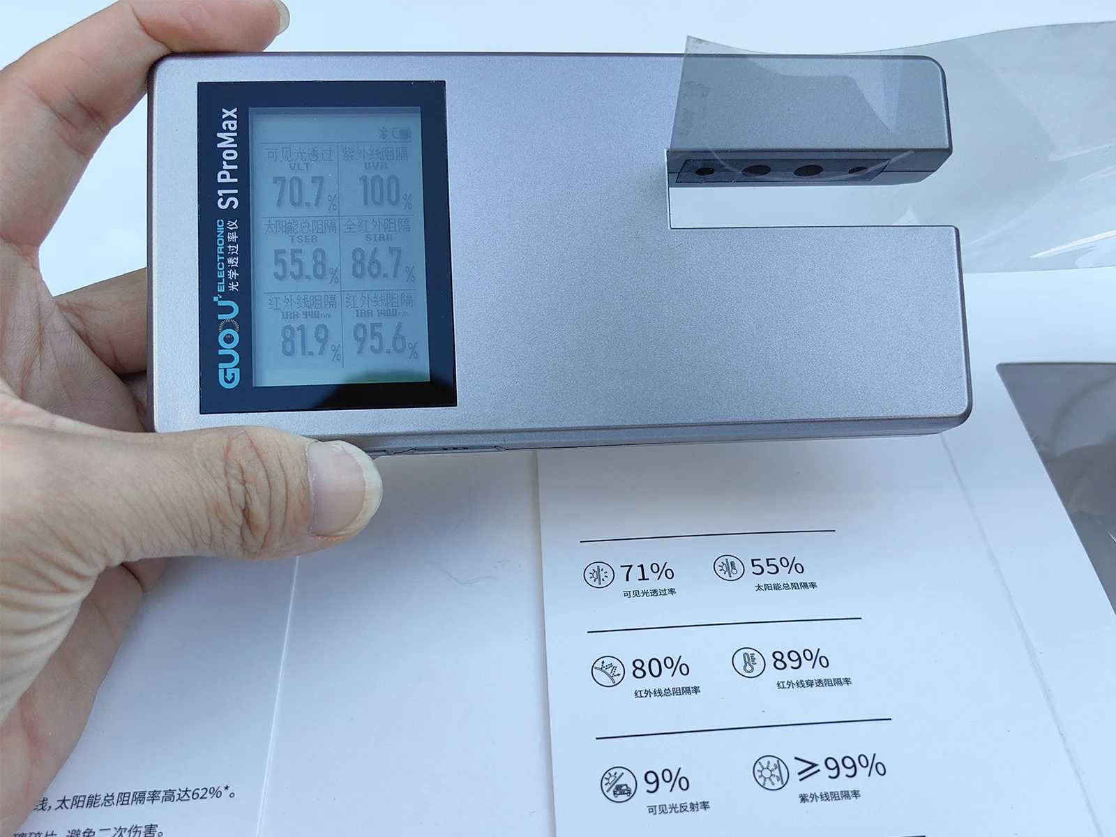 Auto Fenster Film Transmission Meter Solar Film Transmission Meter Licht Fenster Tönung Tester