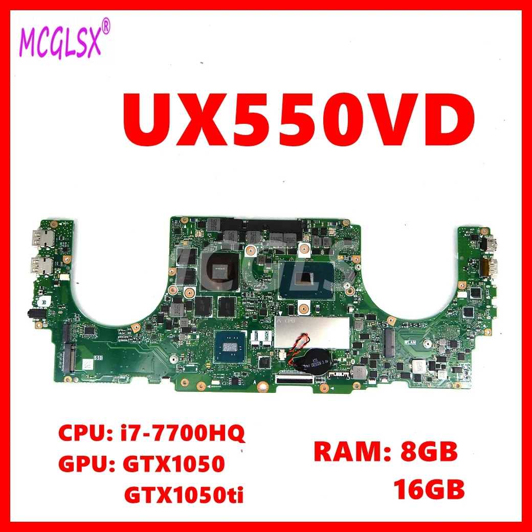 

Материнская плата UX550VD для ноутбука ASUS UX550VD U5500V UX550VE UX550V, системная плата стандарта GTX1050 GTX1050Ti GPU 8 ГБ/16 ГБ ОЗУ