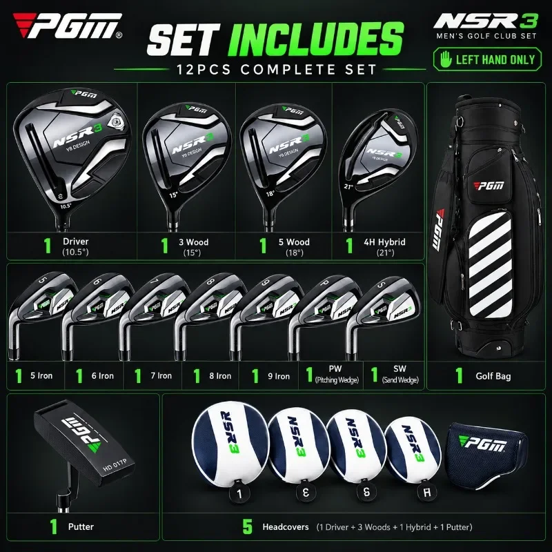 PGM NSR3 Left-Handed Men’s Golf Club Set – 12 Pieces with Bag 6