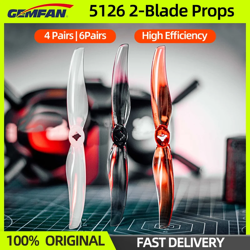4/6 أزواج Gemfan 5126 المروحة 5 بوصة 2-Blade LR5126 CW/CCW الدعائم ل 2004 2203 موتور RC FPV حرة كوادكوبتر سباق بدون طيار #1