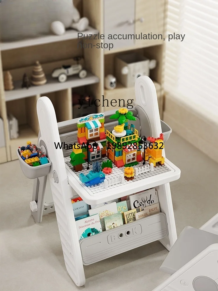 Stojak na tablicę do rysowania dla dzieci ZZ, wielofunkcyjna gra edukacyjna, stół do budowania, składane zabawki edukacyjne