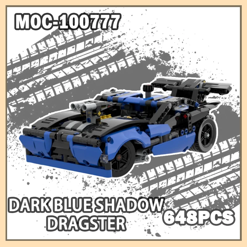 

MOC-100777 Dragster Building Block Racing Model Set Creative Gifts High-Quality Collectibles Swap Body Fake V8 Engine 648PCS