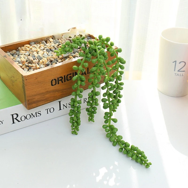 Green Artificial Succulent Plant Lover Tears 48/35cm Hanging Home Window Garden Holiday Party Decoration Fake Green Plant - view 4