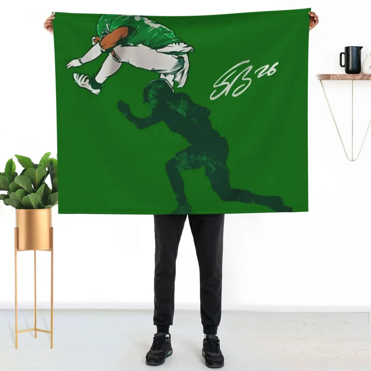 Saquon Barkley: The Reverse Hurdle Throw Blanket Luxury Thicken christmas gifts Thermal Hair Warm Picnic Blankets