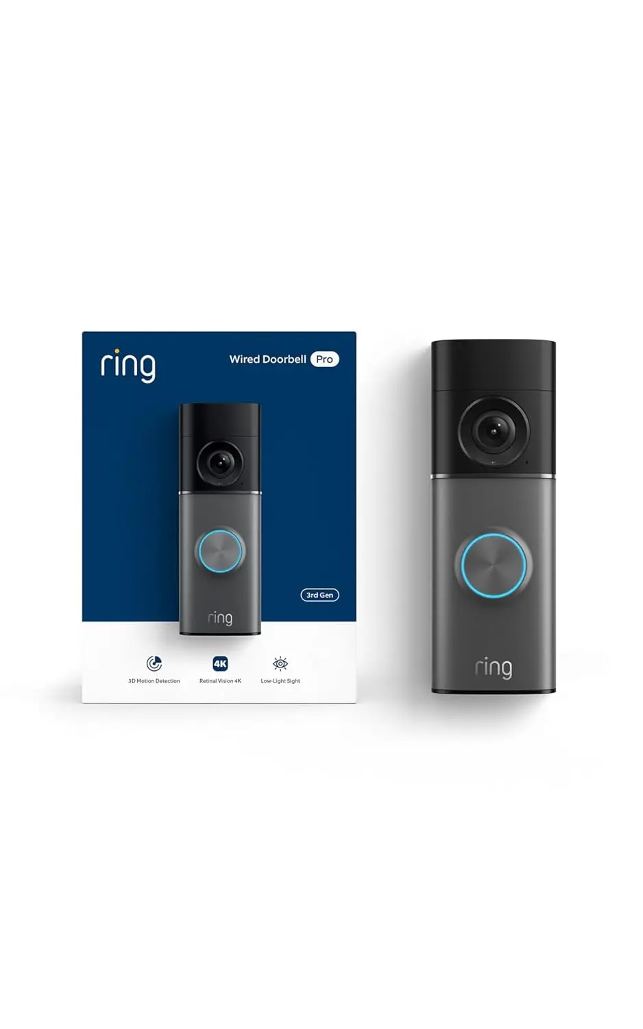 Wired Doorbell 4K Pro, Latest Model, 4K Wide-Angle Video, 10x Enhanced Zoom, Night Vision, Deep Silver