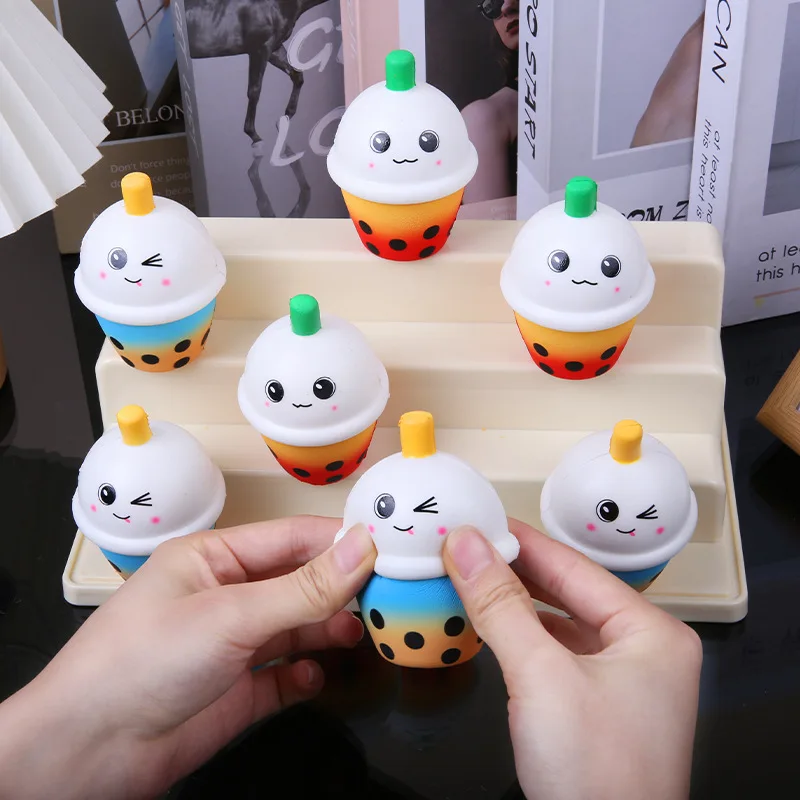 

Мокрая и мягкая декомпрессионная игрушка с медленным отскоком, мини-милая имитация чашки чая с молоком, популярная мягкая игрушка, игрушка Mochi для снятия стресса, подарок