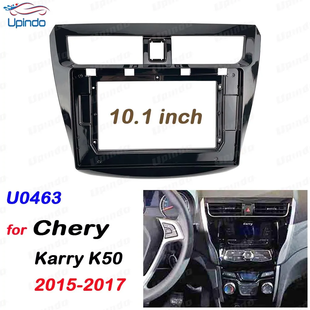 

2 Din 10,1-дюймовая рамка панели автомобильного радиоприемника для Chery Karry K50 2015-2017, комплект отделки приборной панели из АБС-пластика + ПК