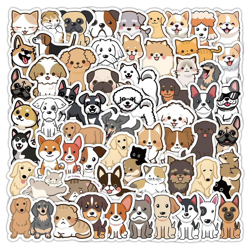Hand Sketch Feline Canine Sticker Pack 103 Sheets Aesthetic Animal Decorative Decals For Laptop Scrapbook Peel Joy Sticker Store