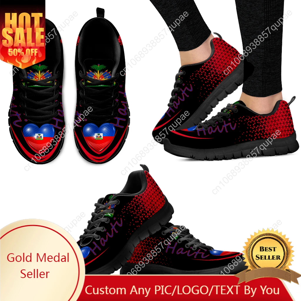 Haiti Flag Design Sports Shoes Mens Womens Teenager Kids Children Sneakers Casual Custom High Quality Couple Shoes