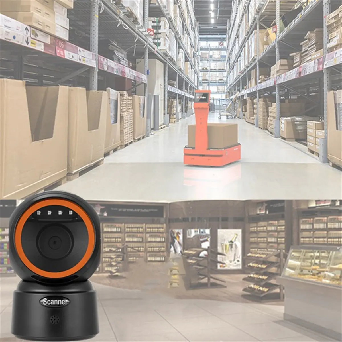 A99X 2D QR Barcode Scanner Wireless Bluetooth Hands-Free Omnidirectional USB Barcode Reader 1D QR Screen Barcode Scanning