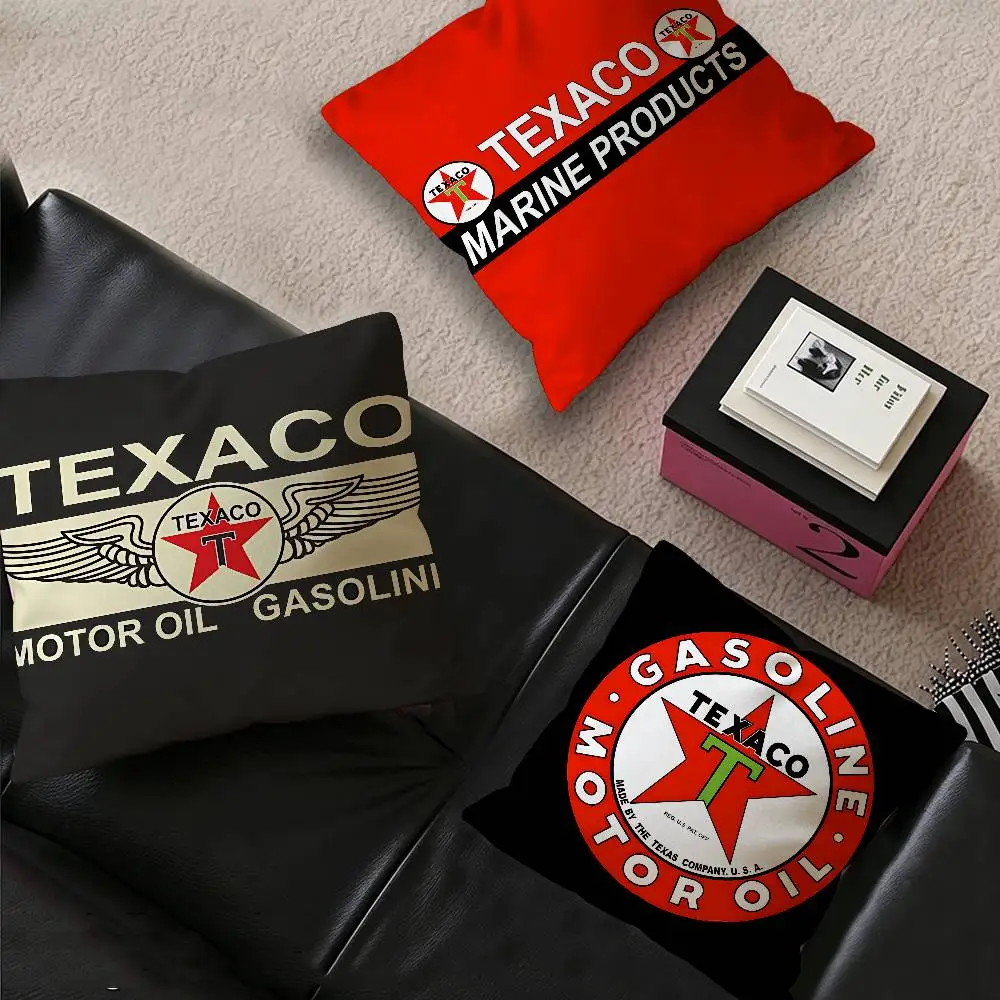 Vintage Texaco Sign Pillow Gift Home Office Decoration Bedroom Sofa Car Cushion Cover case 45x45