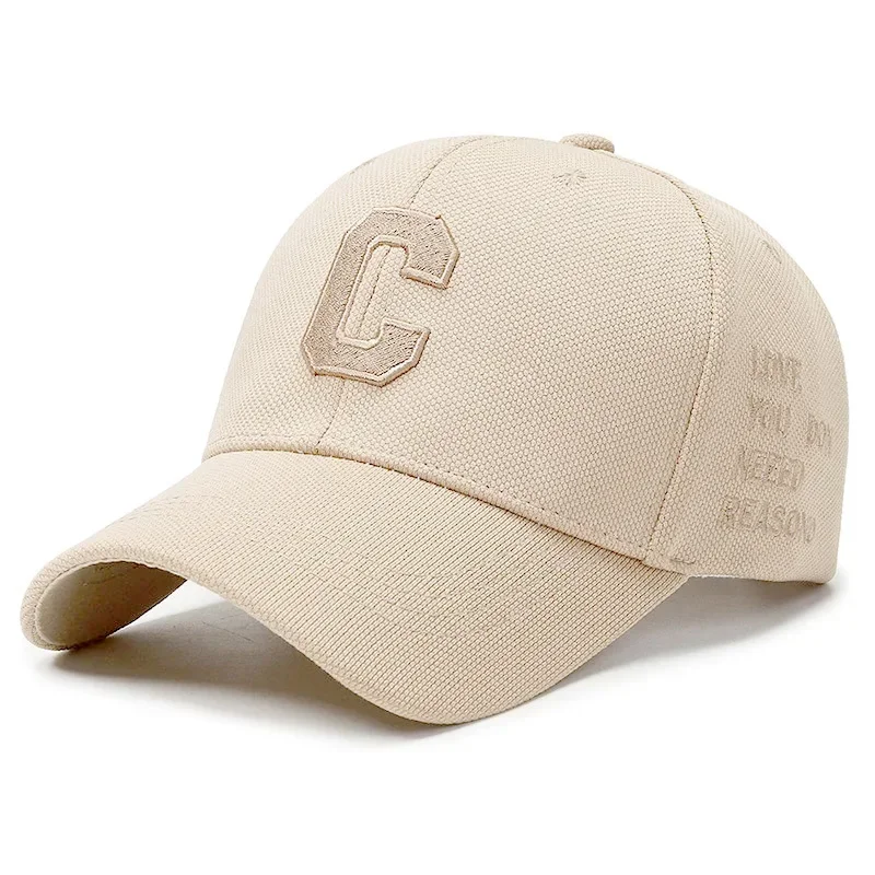 Boné de beisebol com letra C para homens e mulheres, boné camionista snapback, chapéu de algodão com letras 3D branco e dourado, marca de luxo verão