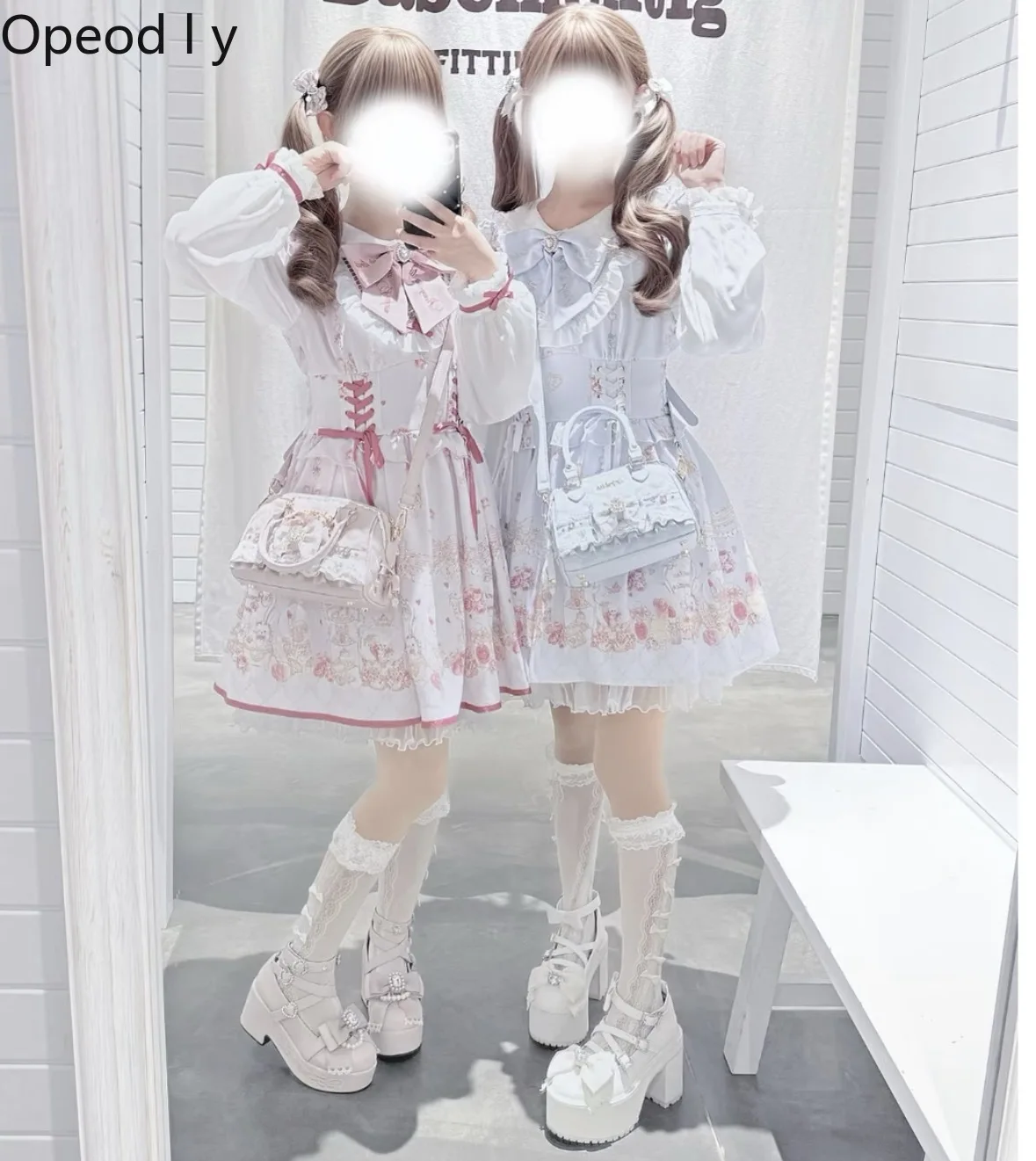 

Liz New Japanese Sweet Cute Long-sleeved Lolita Dress 2026 Spring Big Bow Princess Style Doll High Waist Thin Dress for Women