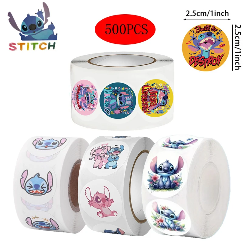 

500PCS Stitch DIY Stickers Cartoon Anime Figure 4 Style Cute Children's Reward Envelope Sealing Decoration Sticker Kid Gifts