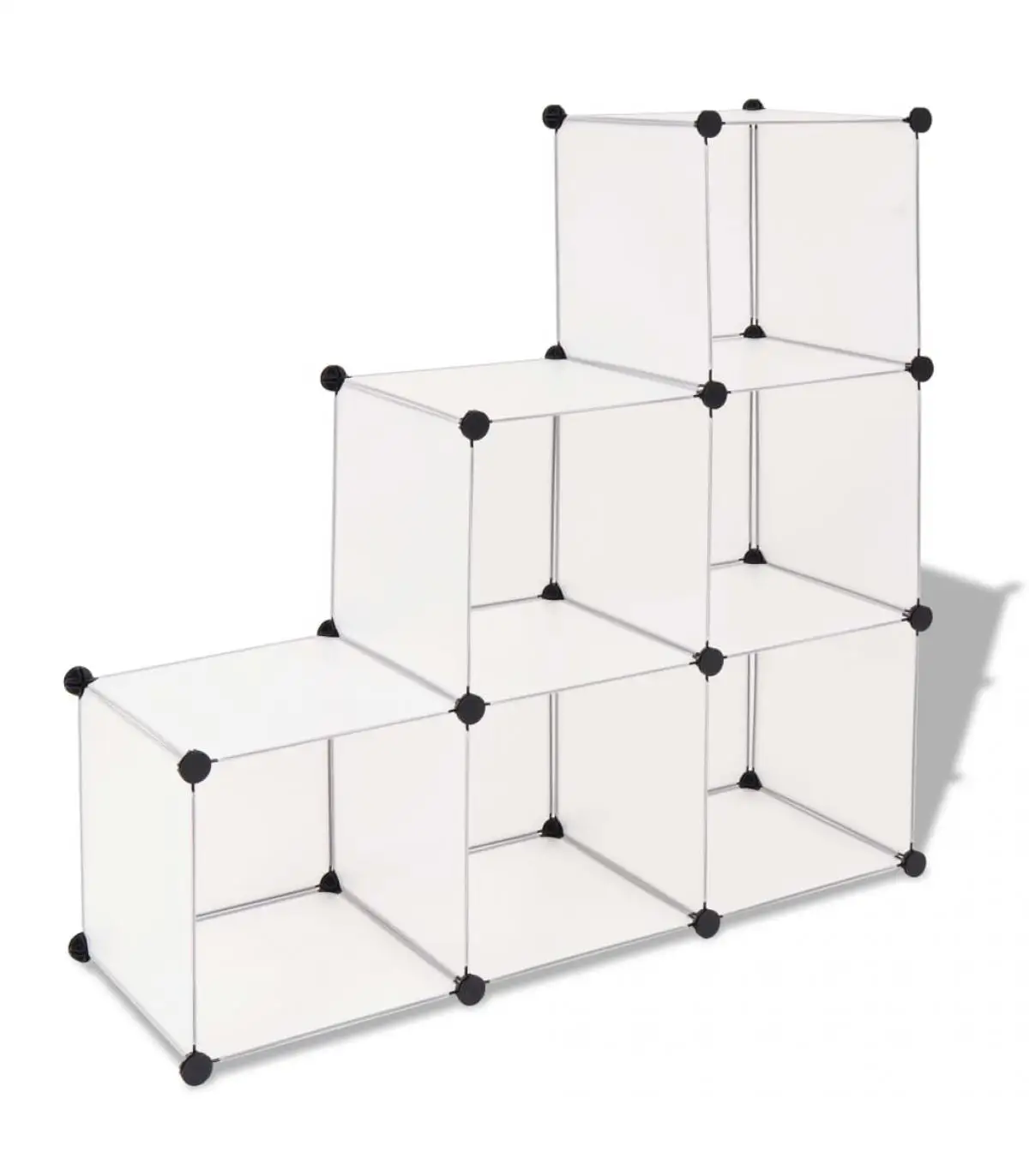 Shoe Rack & Shoe Organizers Cubes Shelf with 6 Compartments White