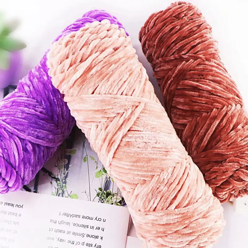 90-100g Chenille Velvet Yarn Knitting Wool Thick Warm Crochet Knitting Yarns Cotton Baby Wool DIY Hand-knitted Sweater Doll Gift