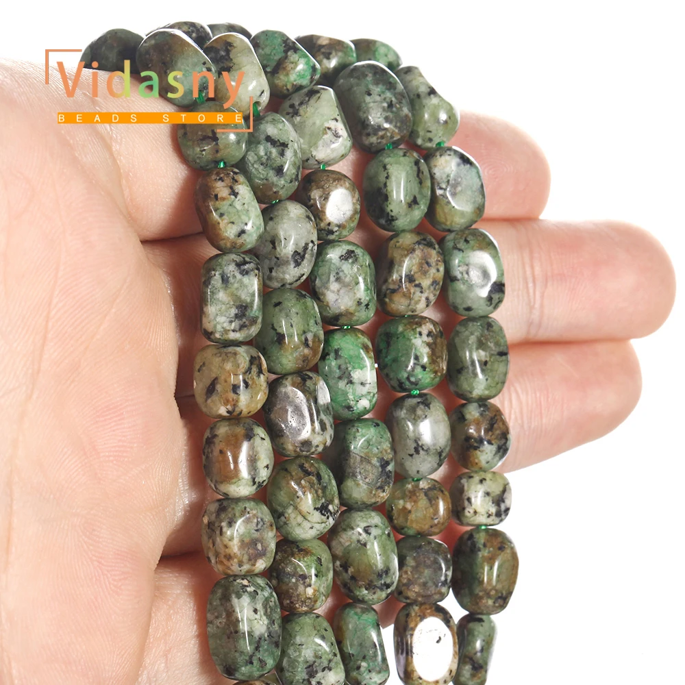 8-10mm Natürlicher Afrikanischer Türkis Stein Unregelmäßige Ovale Lose Perlen für Schmuckherstellung DIY Armbänder Zubehör – Detail 5