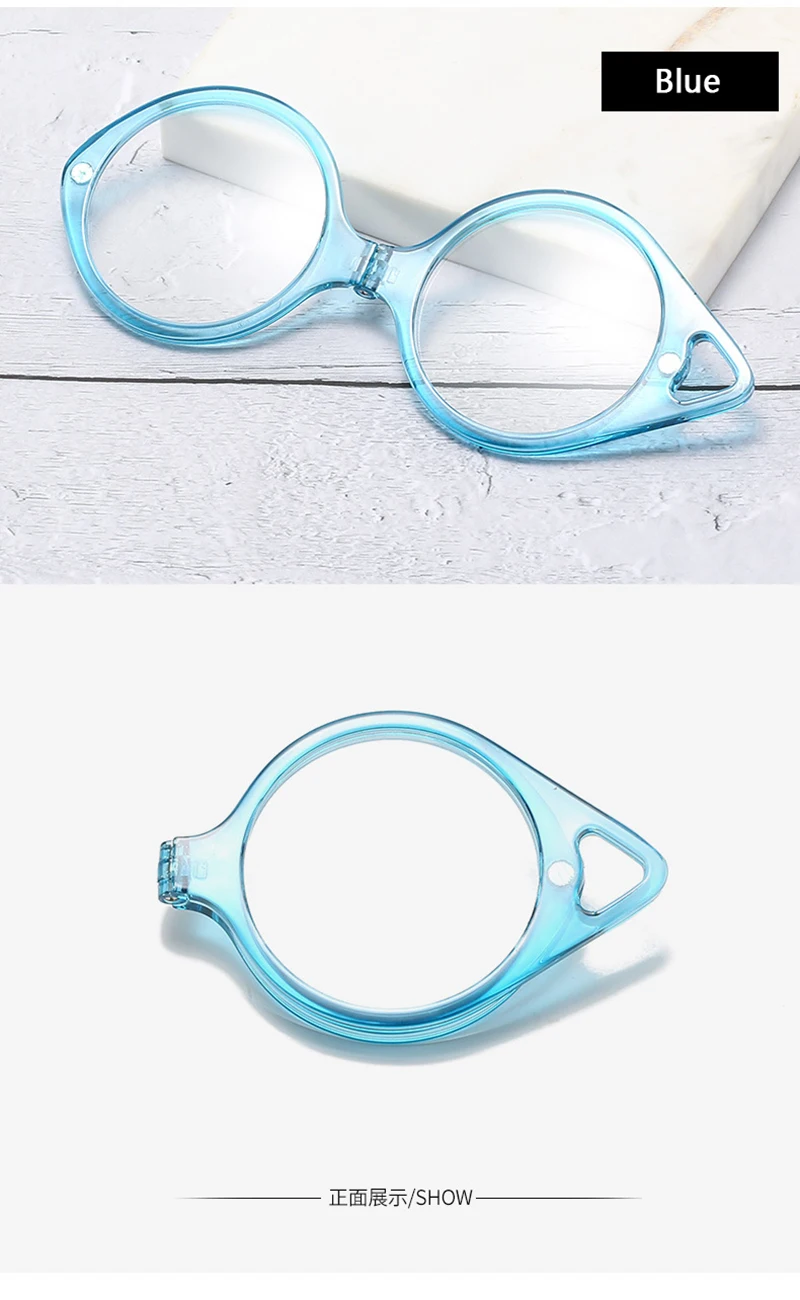 Faltbare Anhänger Hängende Lesebrille Lupe Tragbare Verhindern Verlust Runde Halskette Presbyopie Hyperopie Brille Geschenk – Detail 14