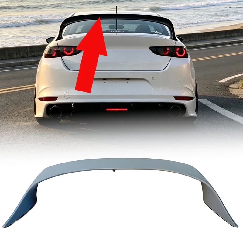 High Mount Rear Spoiler For Mazda 3 Axela 2020 Next Gen Sedan Racing Style Car Exterior Body Kit Auto Modification Accessories
