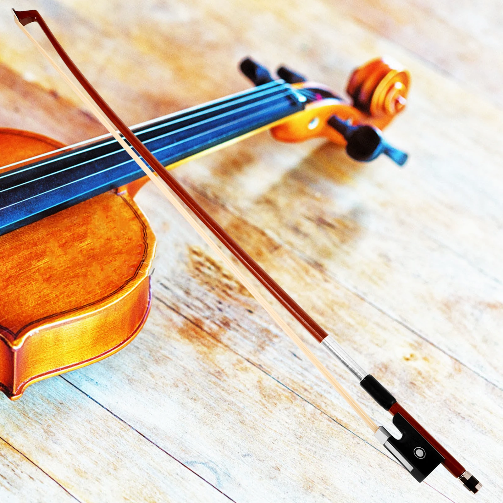 

Violin Bow Replacement Balanced Natural Horsetail Horse Hair Loud Clear Tone Professional Practice Instrument