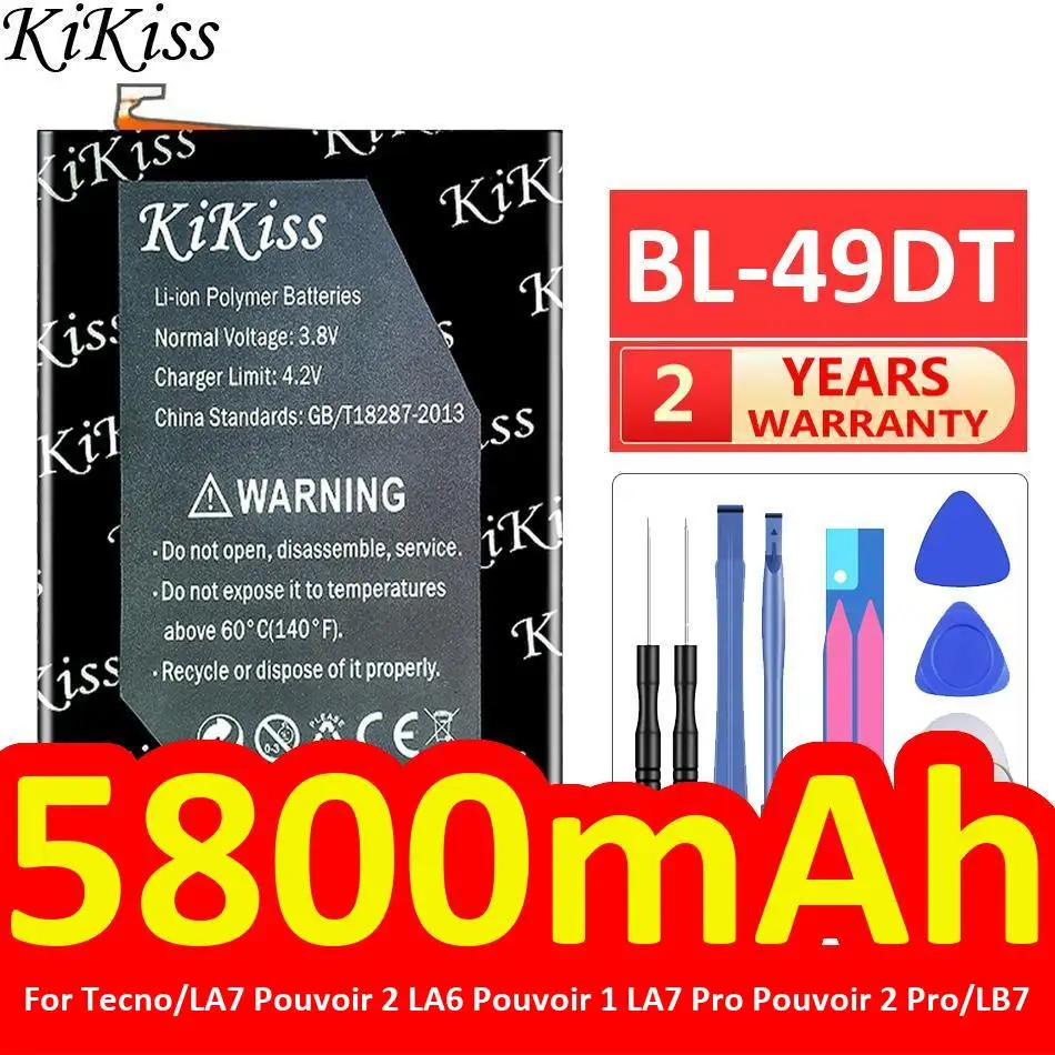 For Tecno Pouvoir 3 2 Pro 1 LA6 LA7 Pro LB7 Reliable Replacement 5800mAh BL-49DT Mobile Phone Battery