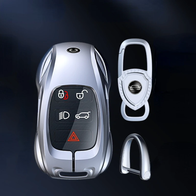 For Jaguar XE XF F-PACE F-TYPE Zinc Alloy Silver/Black Car Key Protection Shell Cartoon Smart Remote Key Cover Car Accessories