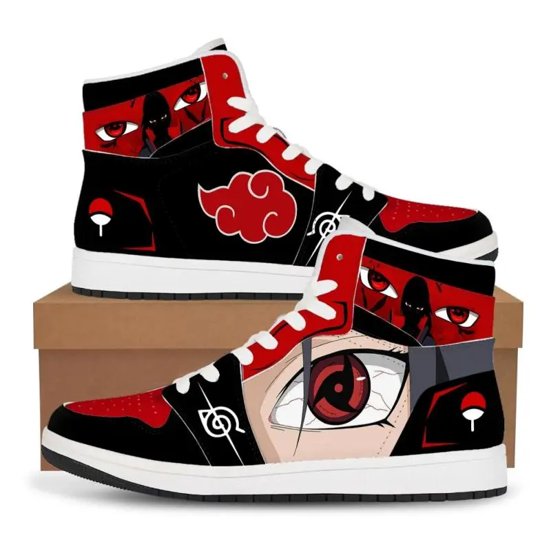 Naruto Anime Akatsuki High-Tops Sneakers Casual Shoes Basketball Shoes Cartoon Printing Comfortable Flat Shoes Men Birthday Gift