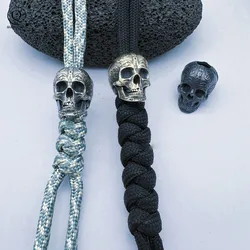 printing Anger Skull Head Brass Knife Beads Punk DIY Paracord Bracelets Accessories Outdoor EDC Tool Umbrella Rope Lanyard Penda