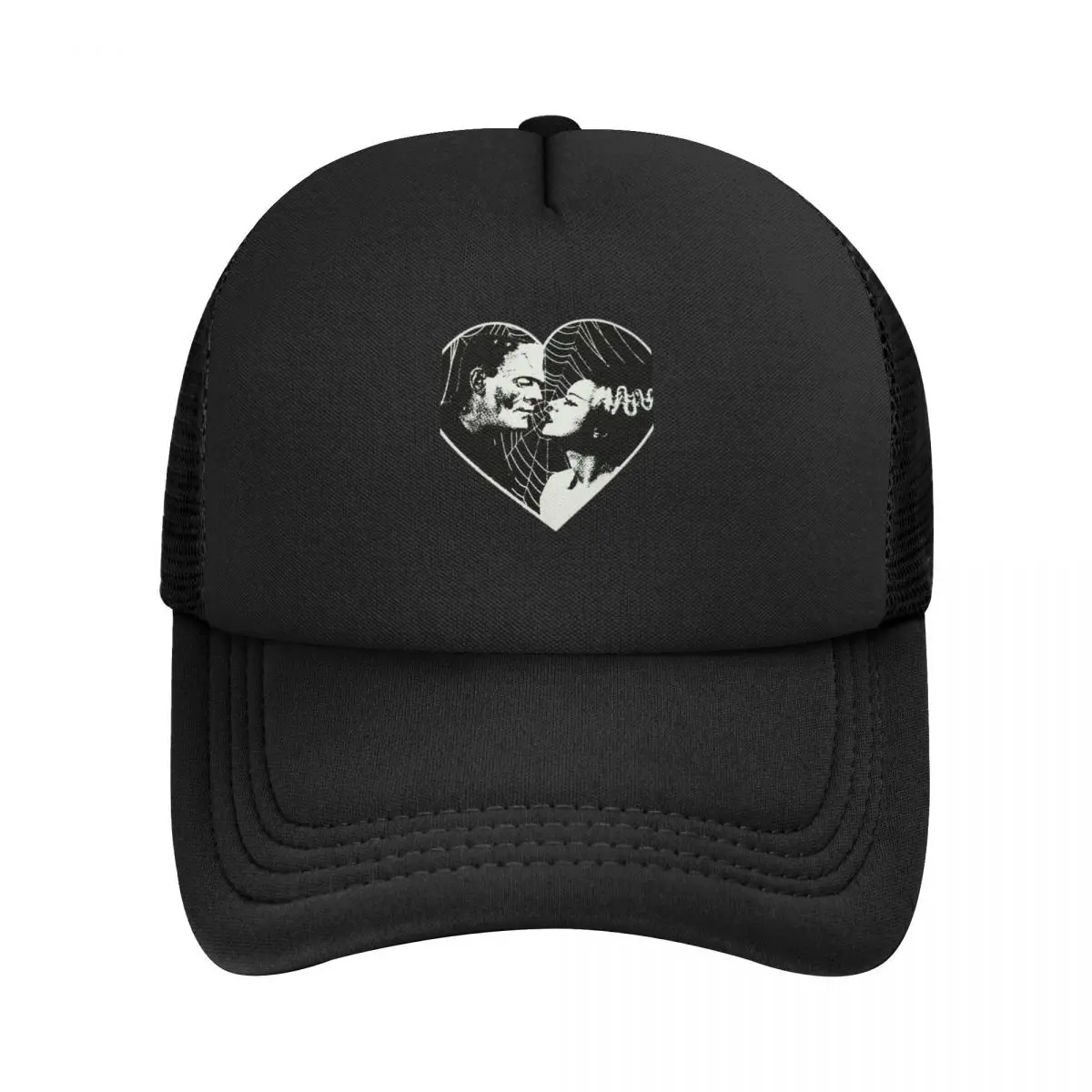 Frankenstien And Bride Of Frankenstein In Love Racerback Baseball Cap Vintage Baseball Mesh Trucker Cap Hat