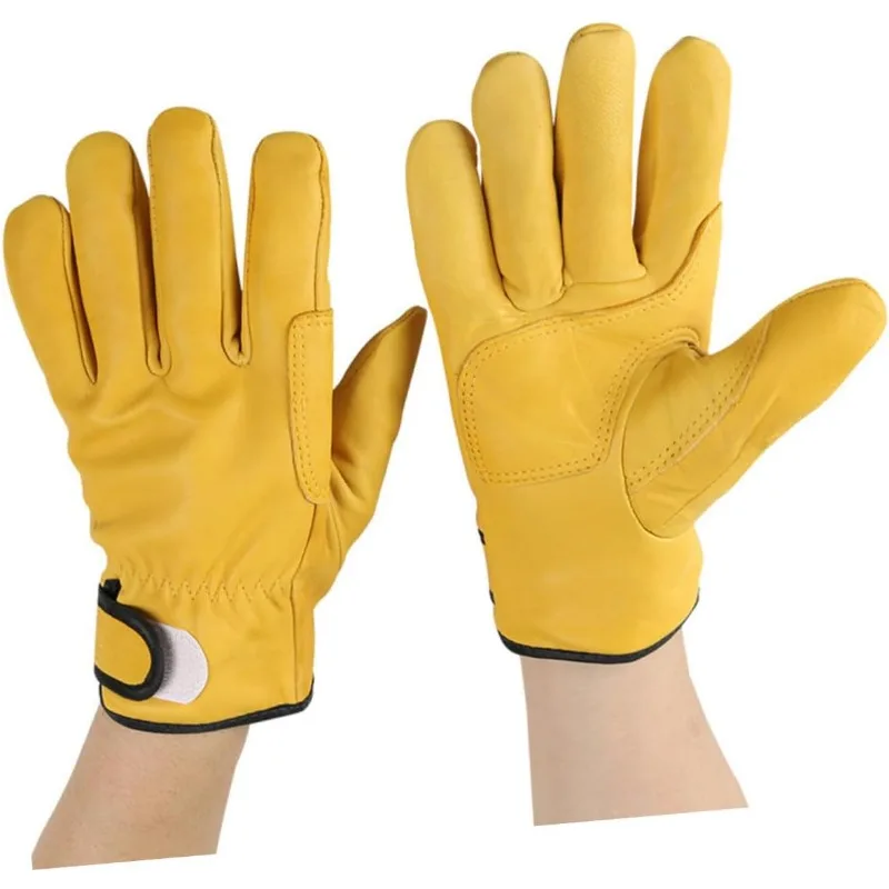 Leather Safety Protection High Temperature Heat Insulation Gloves Work  Welding Garden Gloves  Leather Construction Gloves