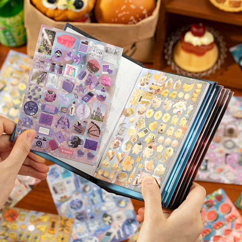 

30 Sheets Y2K Style Cut Film Sticker Book Japanese Stationery Stickers Journal Handbook Scrapbooking Kawaii Aesthetic Sticker