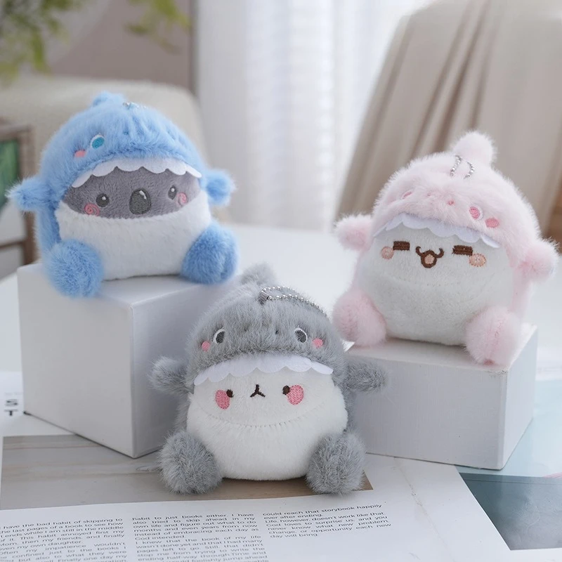 Cute Cartoon Shark Plush Keyring Expression Shark Stuffed Pendant for Backpack Bag Decoration Cartoon Plush Keychains