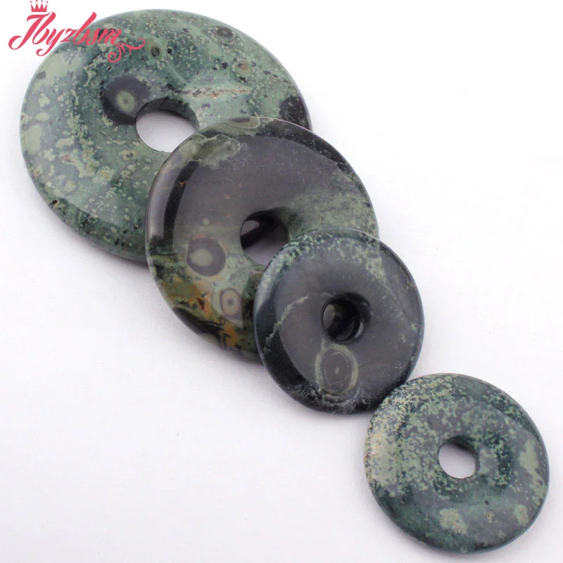 30/40/50mm Natural Donut Round Ocean Agates Stone Beads Spacer Pandant For Necklace Bracelets Jewelry Making 1 Pcs Free Shipping