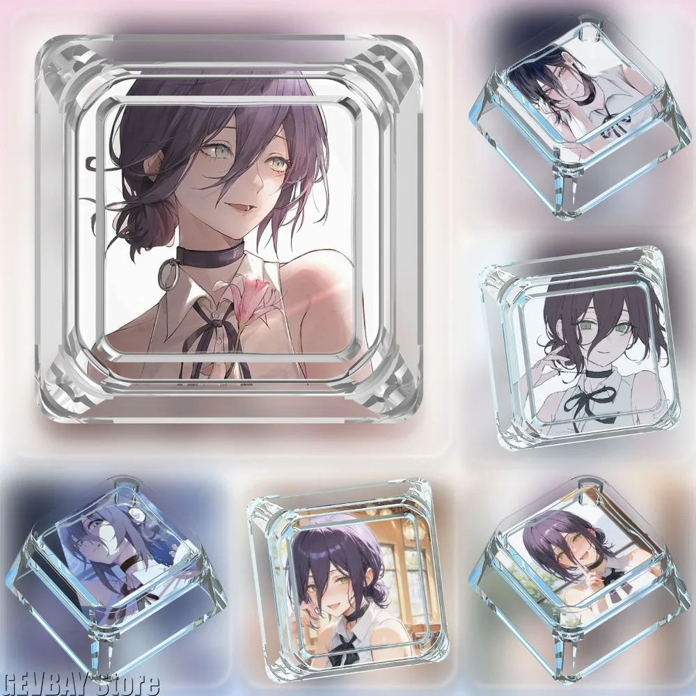 Chainsaw Reze Character Keycaps Single Cartoon Cute Cross Axis Anime Custom Mechanical Keyboard Keycap 1u Drip Glue Keycaps