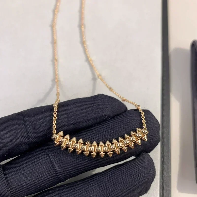 

925 Sterling Silver High Quality Exquisite Riveted Necklace Ladies Temperament Clavicle Chain Luxury Jewelry Gift To Friends