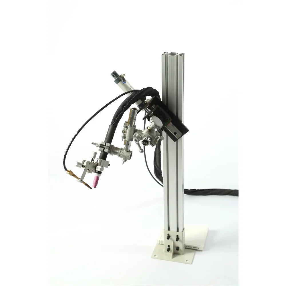 Pneumatic Welding Torch Holder Air Cylinder Torch Mount Bracket with Aluminum Slide Rail for Positioner Turntable Auxiliary Tool