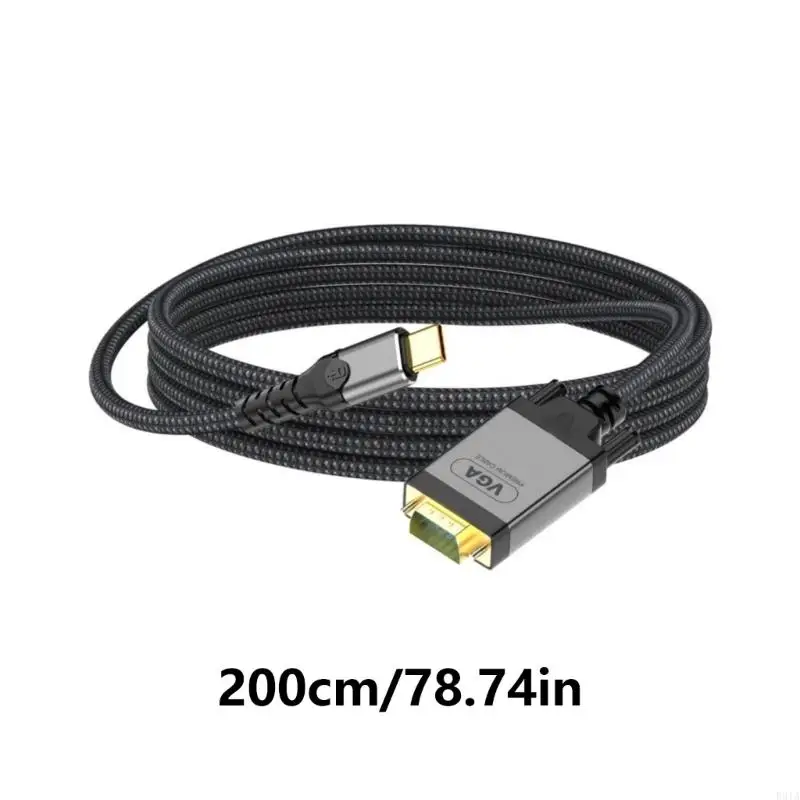 Провод разъемов VGA R91A High Clear, кабель типа c к VGA, шнур USB C типа "папа" к женскому разъему VGA для мультимедийных