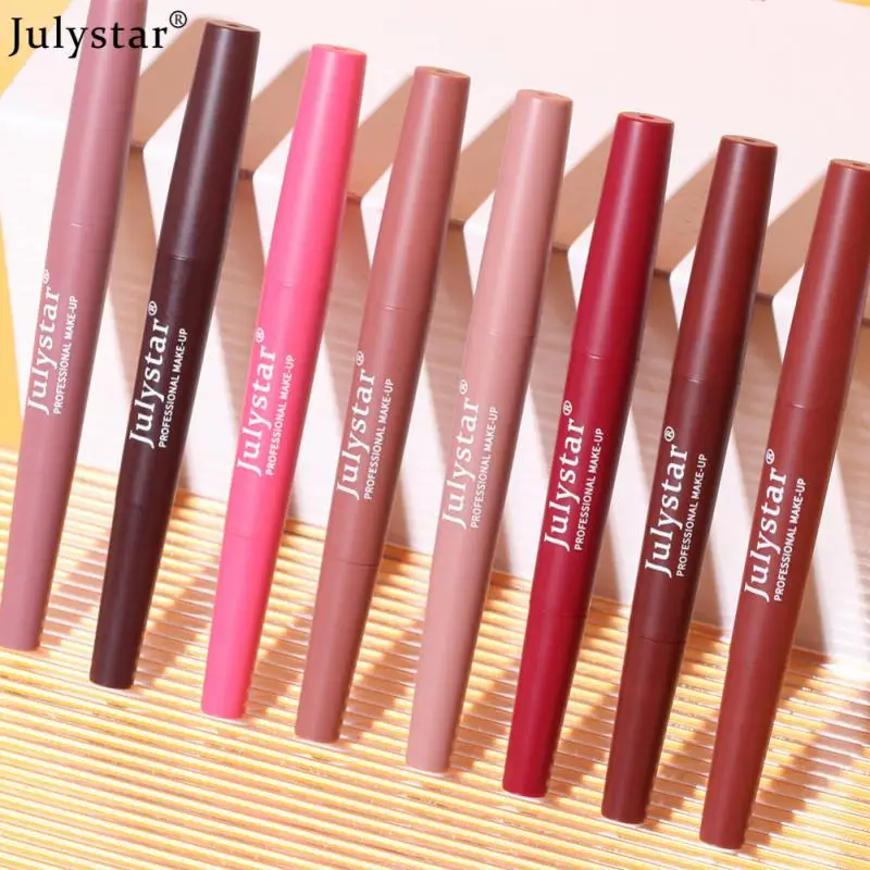 Single Double-ended Lipstick Pen Lip Liner Non-stick Cup Not Easy To Decolorize Matte Lipstick Portable Female Makeup Cosmetics