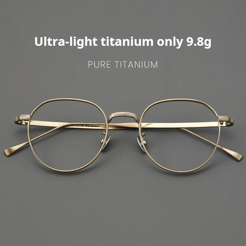 TFTB مصمم التيتانيوم النقي النظارات الرجال والنساء خفيفة للغاية الرجعية الصغيرة مضلع النظارات الطبية البصرية الإطار 20868