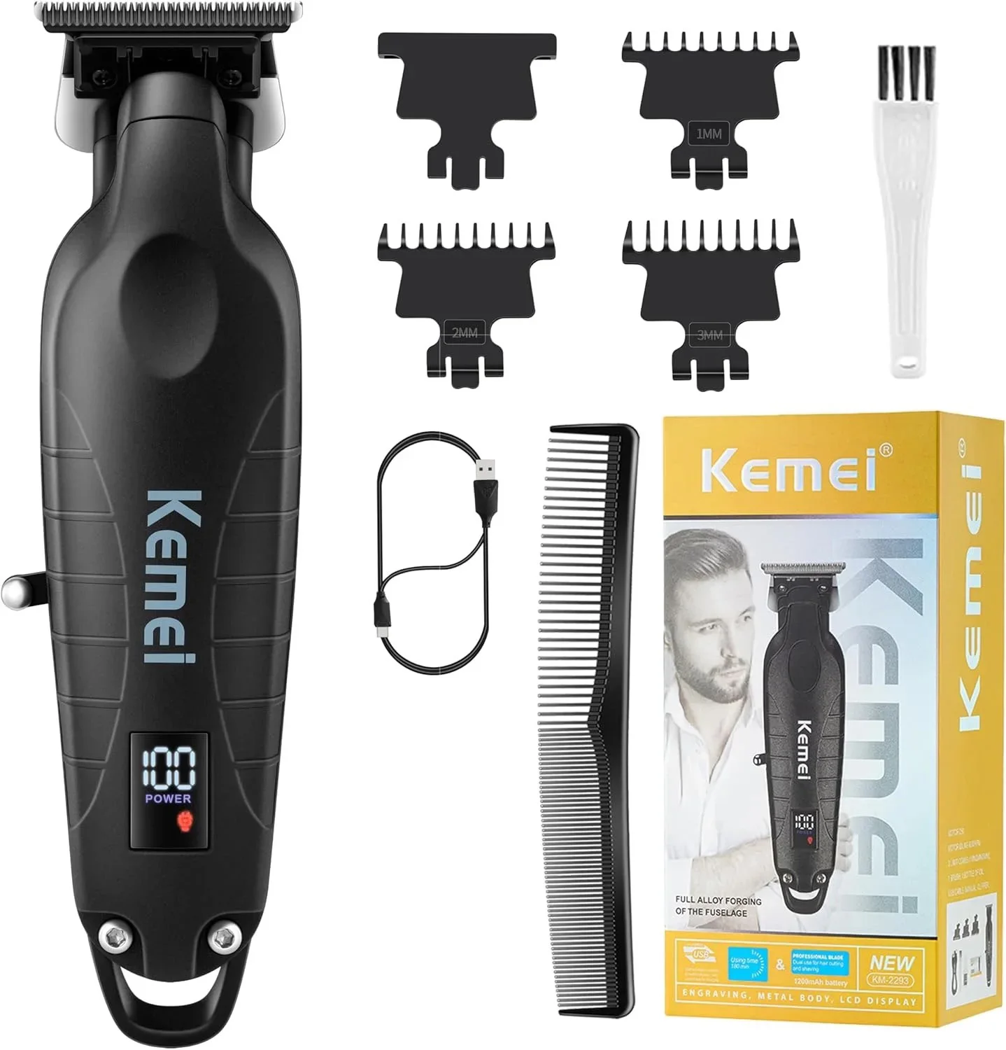 Kemei 2293 Professionelle Männer Haar Bart Trimmer Zero Gapped Cordless Haar Clipper Barber Wiederaufladbare Finish Haar Schneiden Maschine