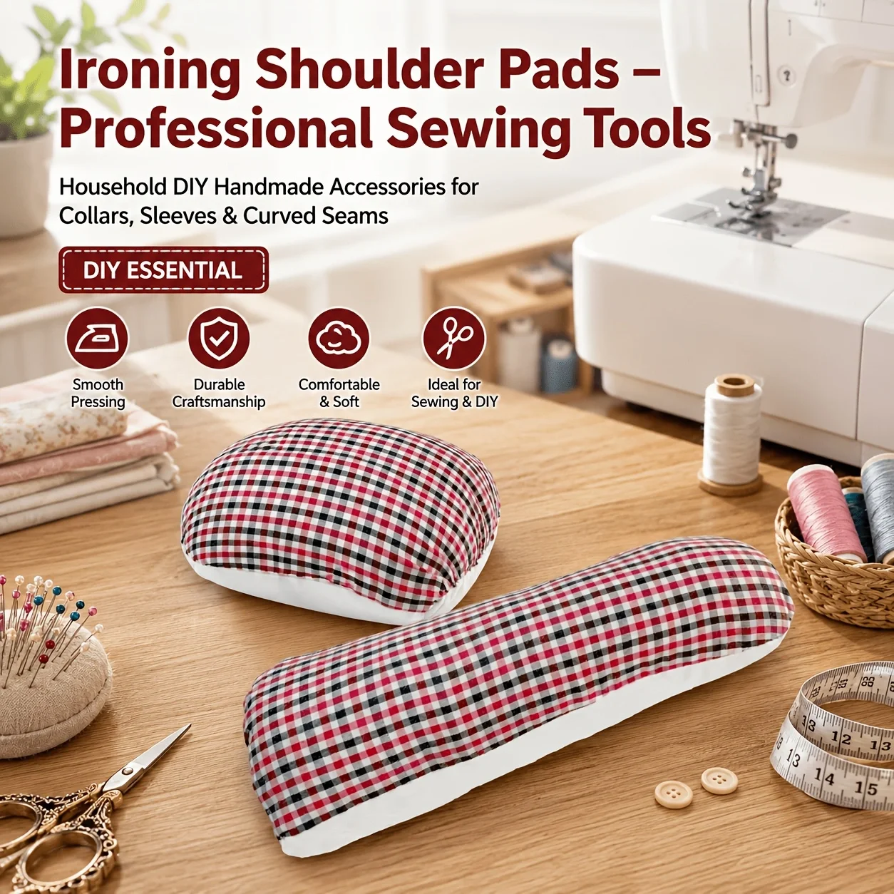 Tailor's Ham Ironing Pad Sewing Pressing Ham for Curved Seams Sleeve Collar Shoulder Ironing Tool DIY Sewing Accessories